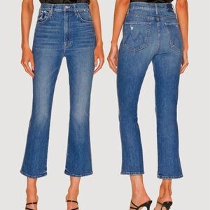 Mother jeans high waisted smokin double ankle denim blue jeans size 27